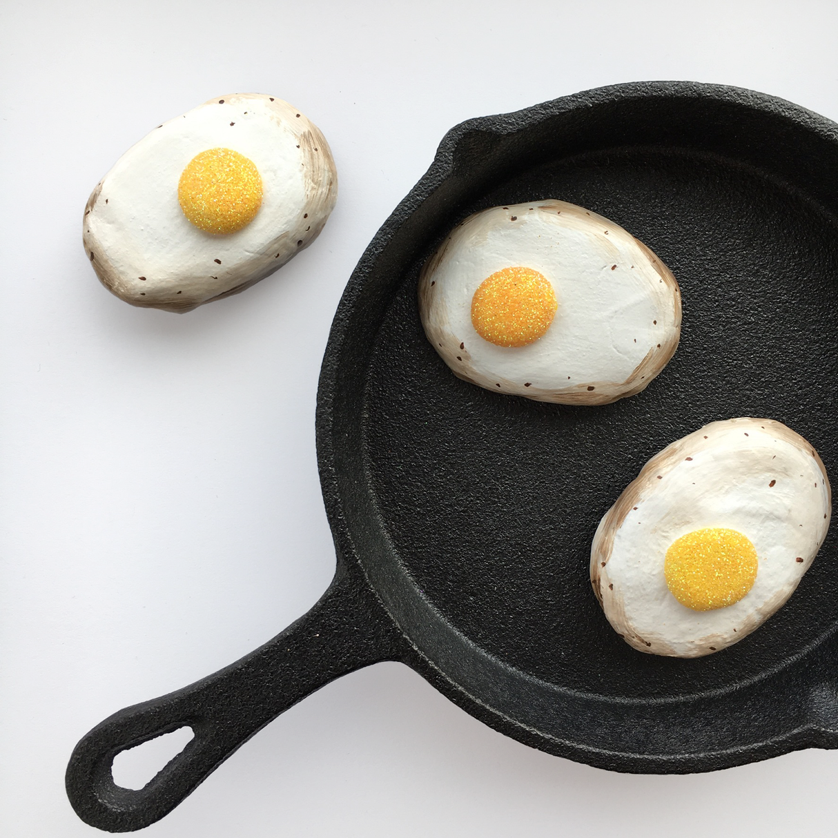 Handmade Ceramic Fried Egg Magnet