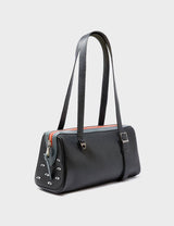 Esther Black Satchel Mini Bag - All Over Eyes Embroidery