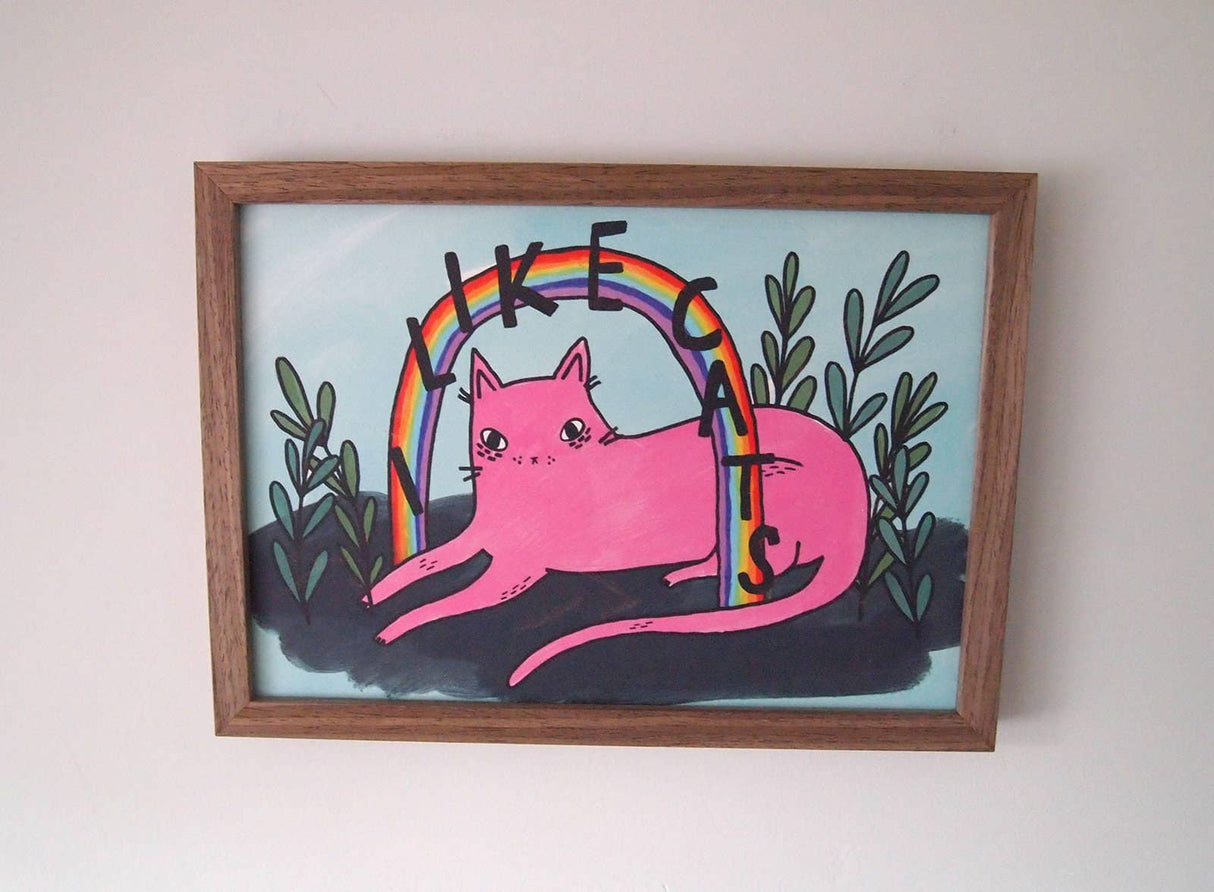 I Like Cats Rainbow Art Print