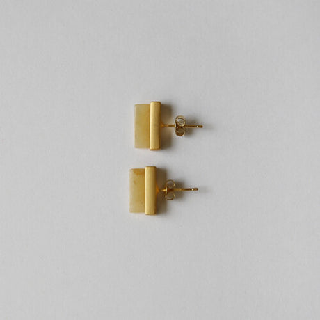 Natural Stone Matte Gold Earrings