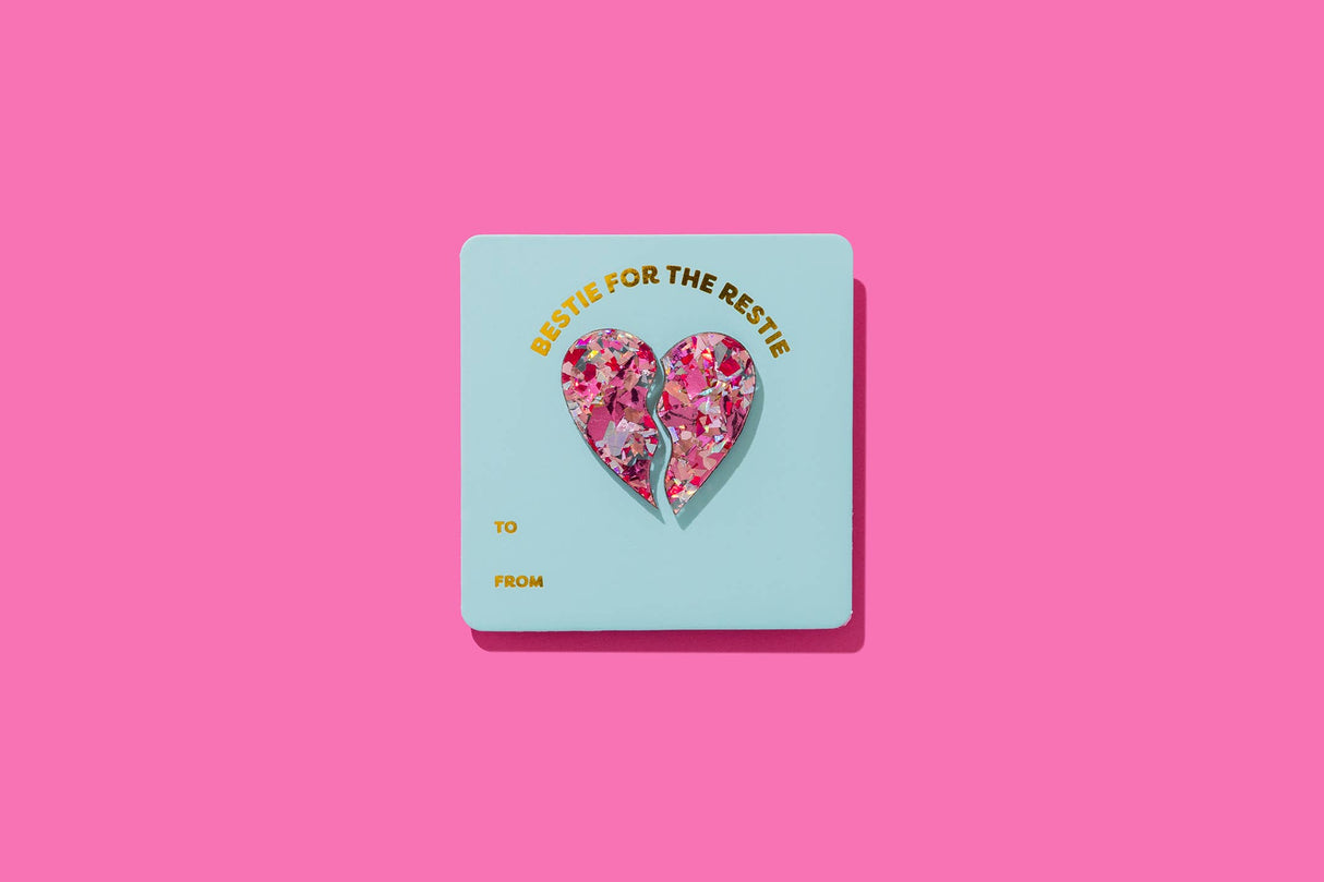 Best Friends Heart Pin Set