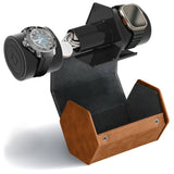 2-Slot Travel Watch Roll - Brown