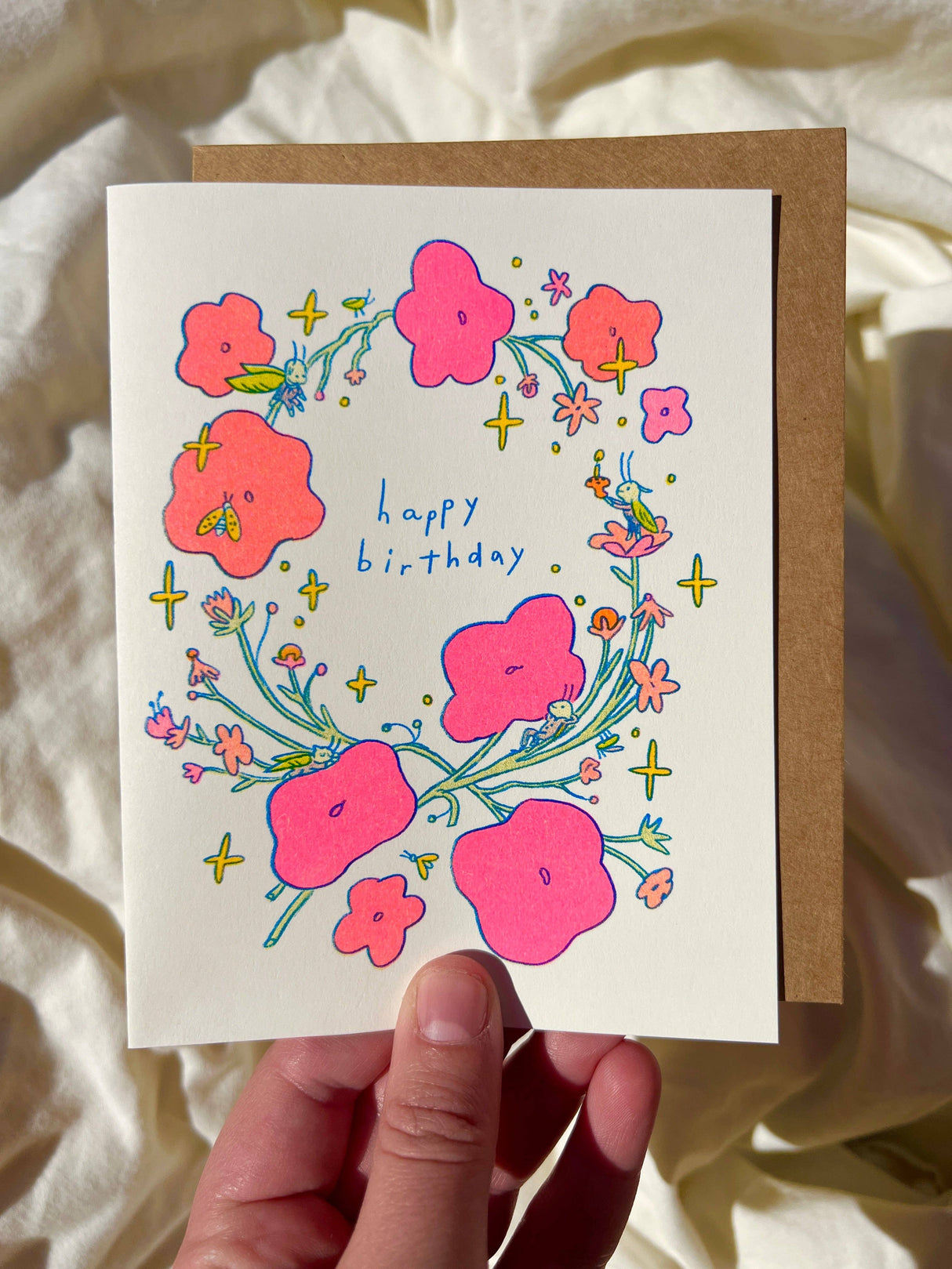 Little Bugs Risograph Birthday Card