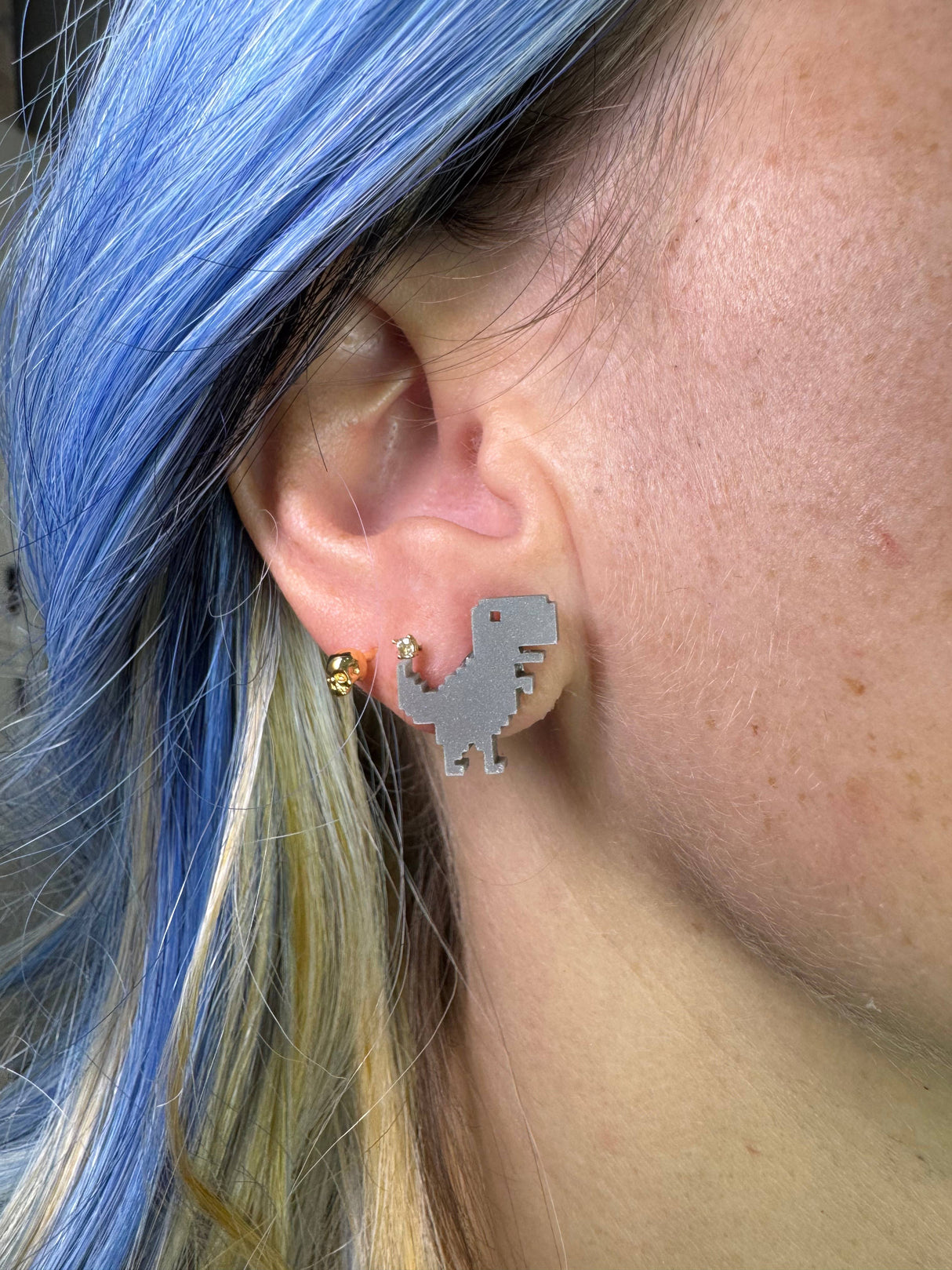 8-Bit Dinosaur Earrings