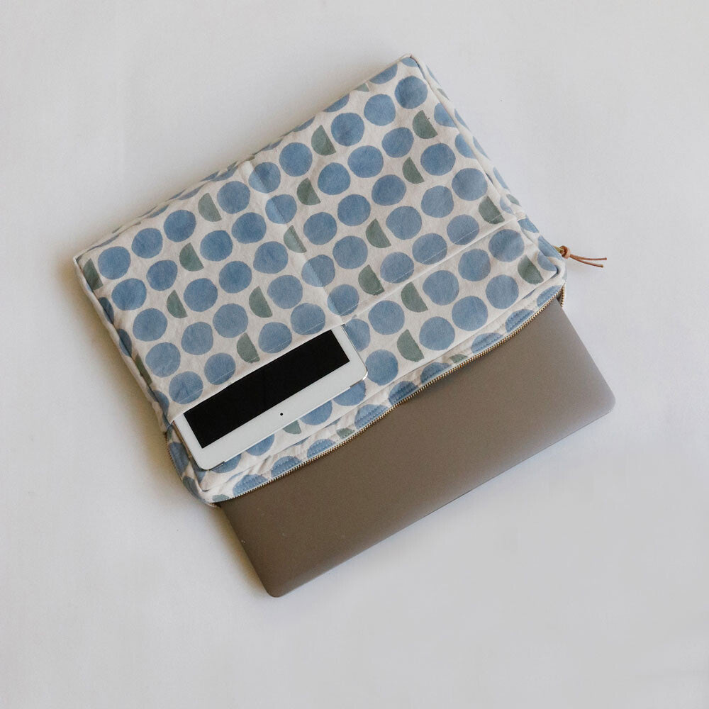 Block Printed Laptop Pouch