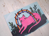 I Like Cats Rainbow Art Print