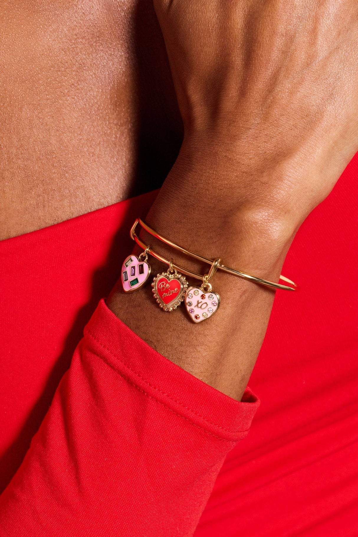 Sweet Shop 'Be Mine' Heart Multi Charm Bangle