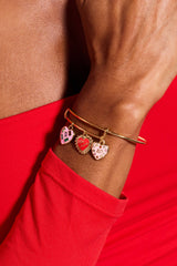 Sweet Shop 'Be Mine' Heart Multi Charm Bangle