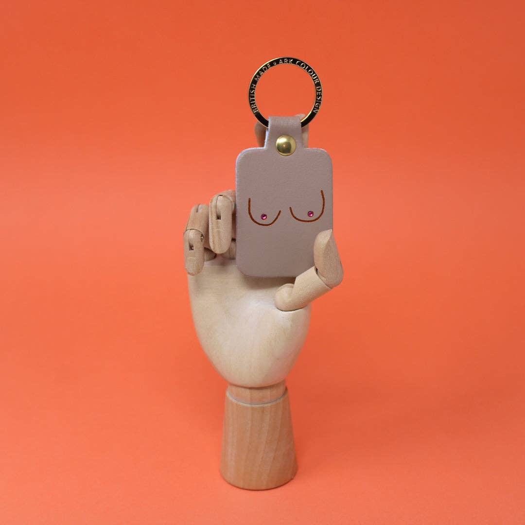 Leather Boobs Key Fob