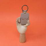 Leather Boobs Key Fob