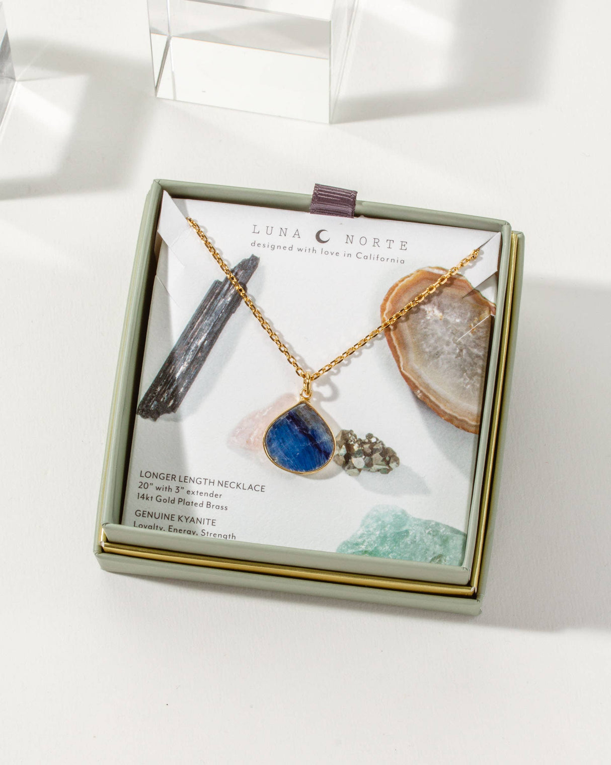 Bohemian Long Medallion Necklace - Kyanite