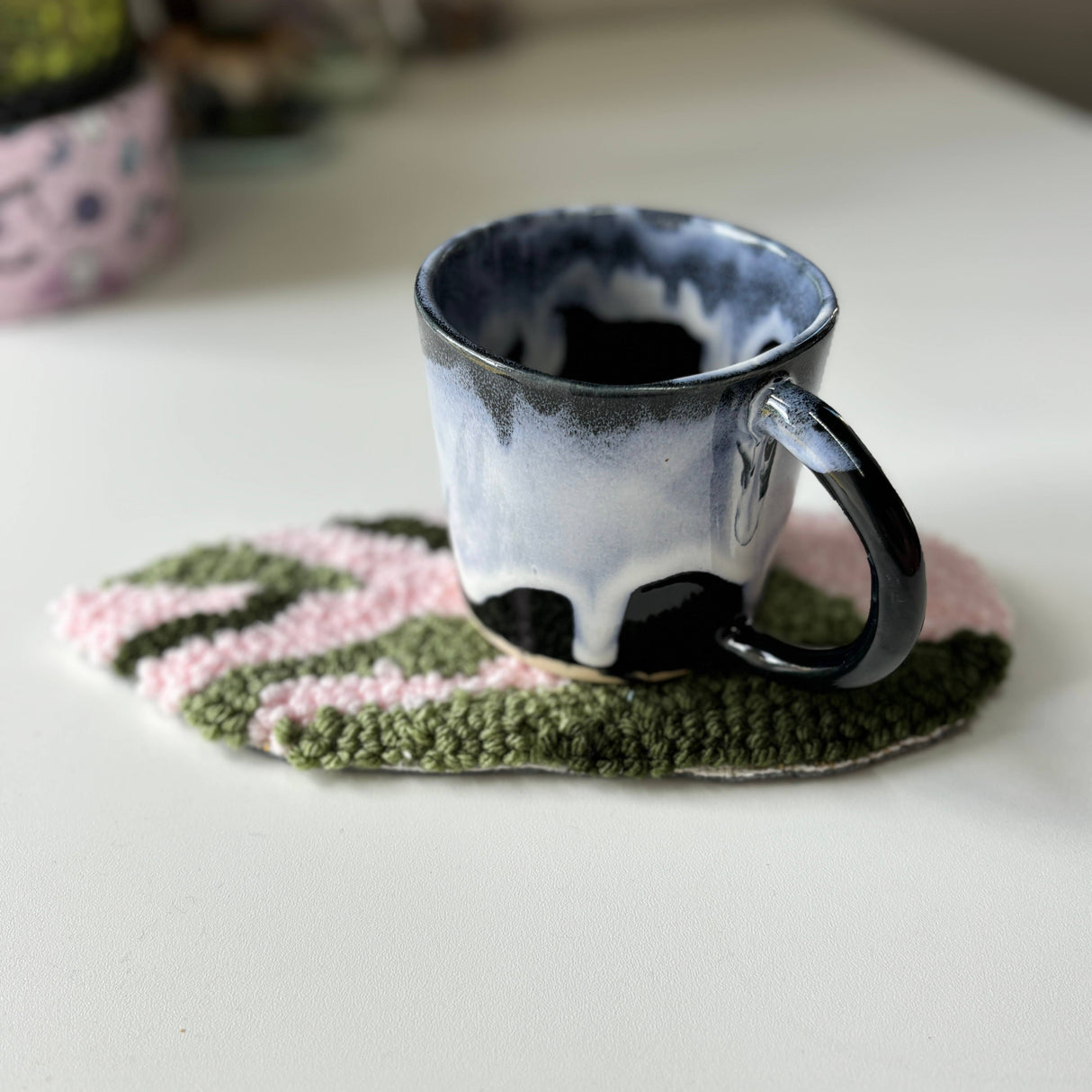 Handmade Calathea Mug Rug Coaster