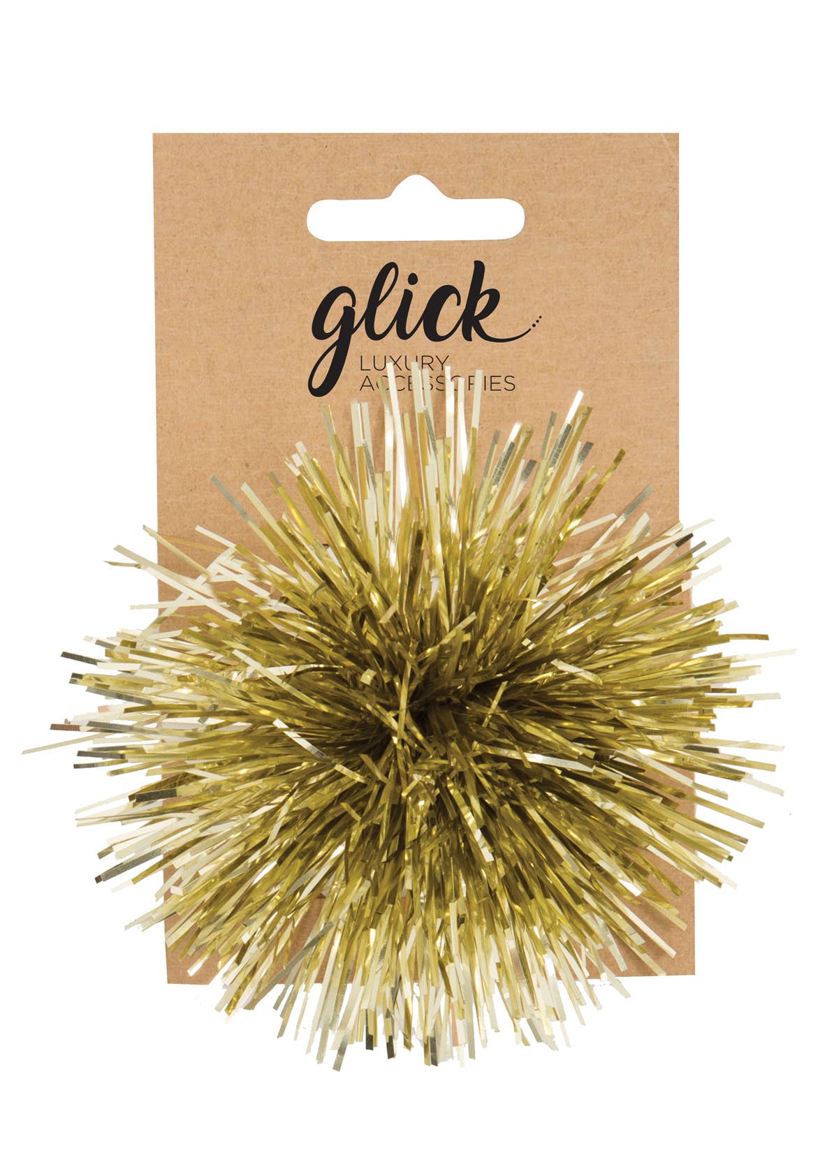 Gold Tinsel Pom Pom Gift Bow