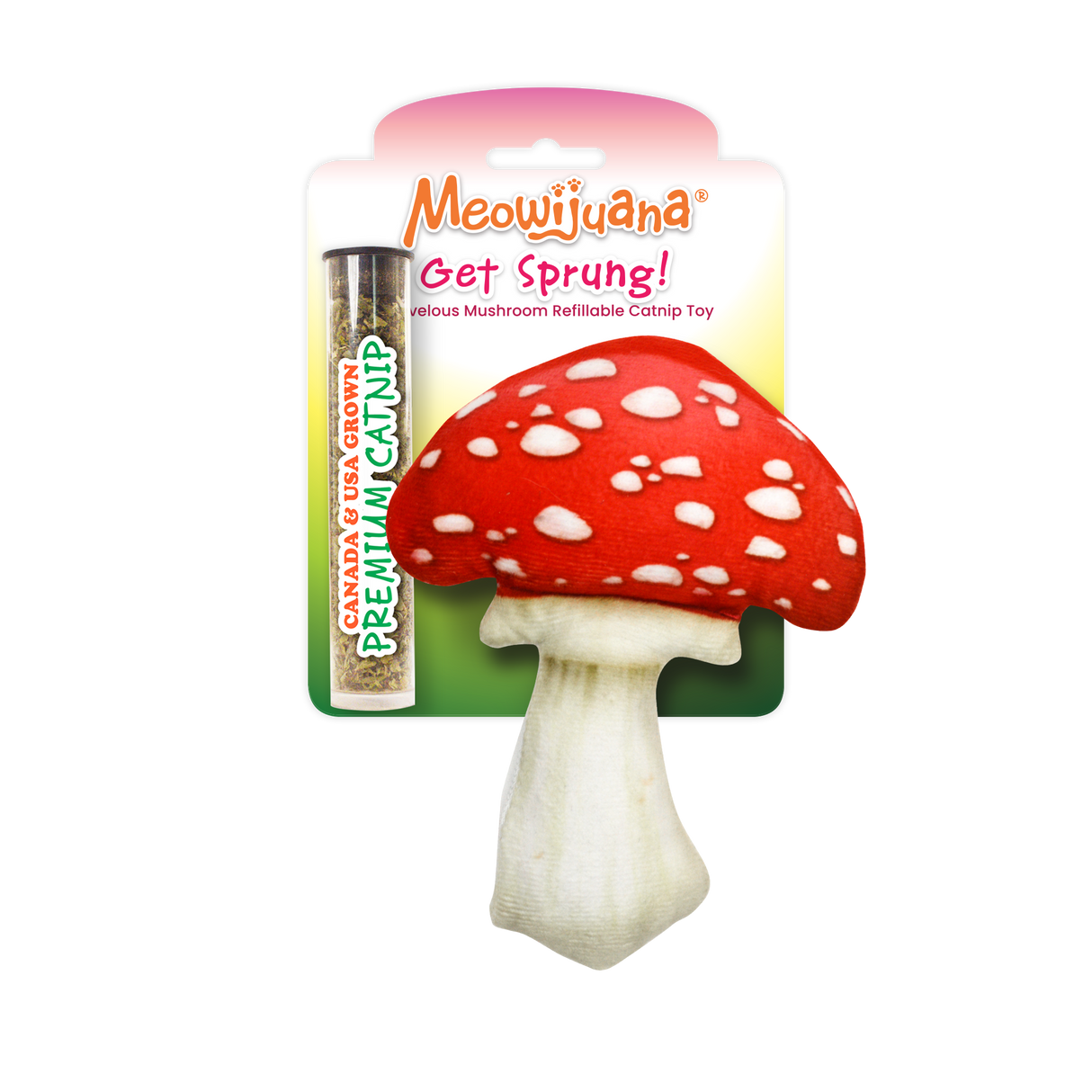 Get Sprung Marvelous Mushroom Refillable Catnip Cat Toy