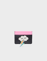 Filium Black Leather Cardholder - Flashie the Cloud Applique