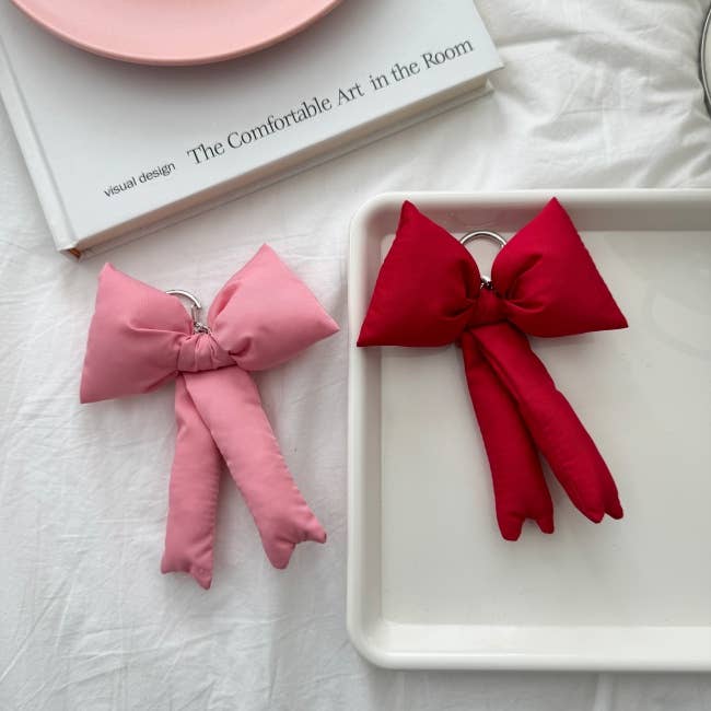 Puffy Bow Bag Charm or Keychain
