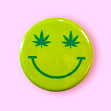 Stoner Smilie Pinback Button