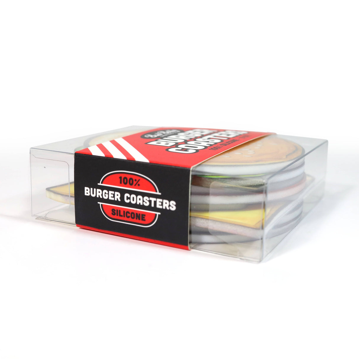 8 pc Burger Coaster Set — Stackable Silicone Drink Coasters
