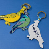 Leather Feral Pigeon Key Fob