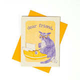 Dear Friend Typewriter Cat - Risograph Greeting Card