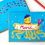 Octopus Merci Greeting Card