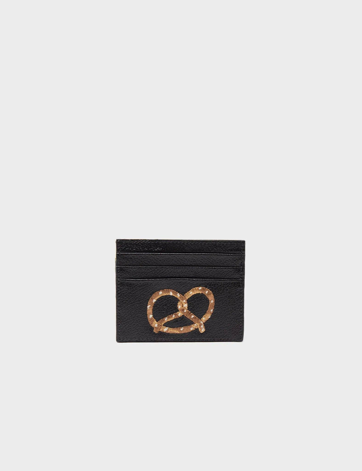 Felix Yellow and Gray Leather Cardholder - Eye Love New York Embroidery