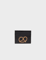 Felix Yellow and Gray Leather Cardholder - Eye Love New York Embroidery