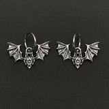 Gothic Bat Huggie Earrings - GT