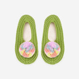 Marble Pom Knit Slippers