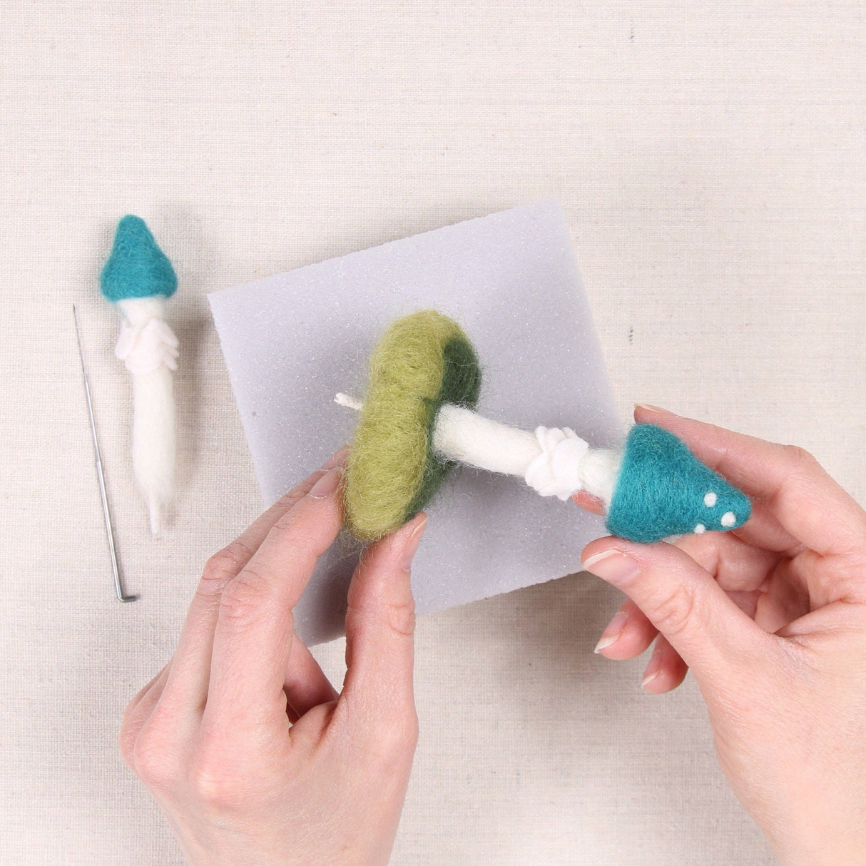 Blue Roundhead Needle Felting Kit