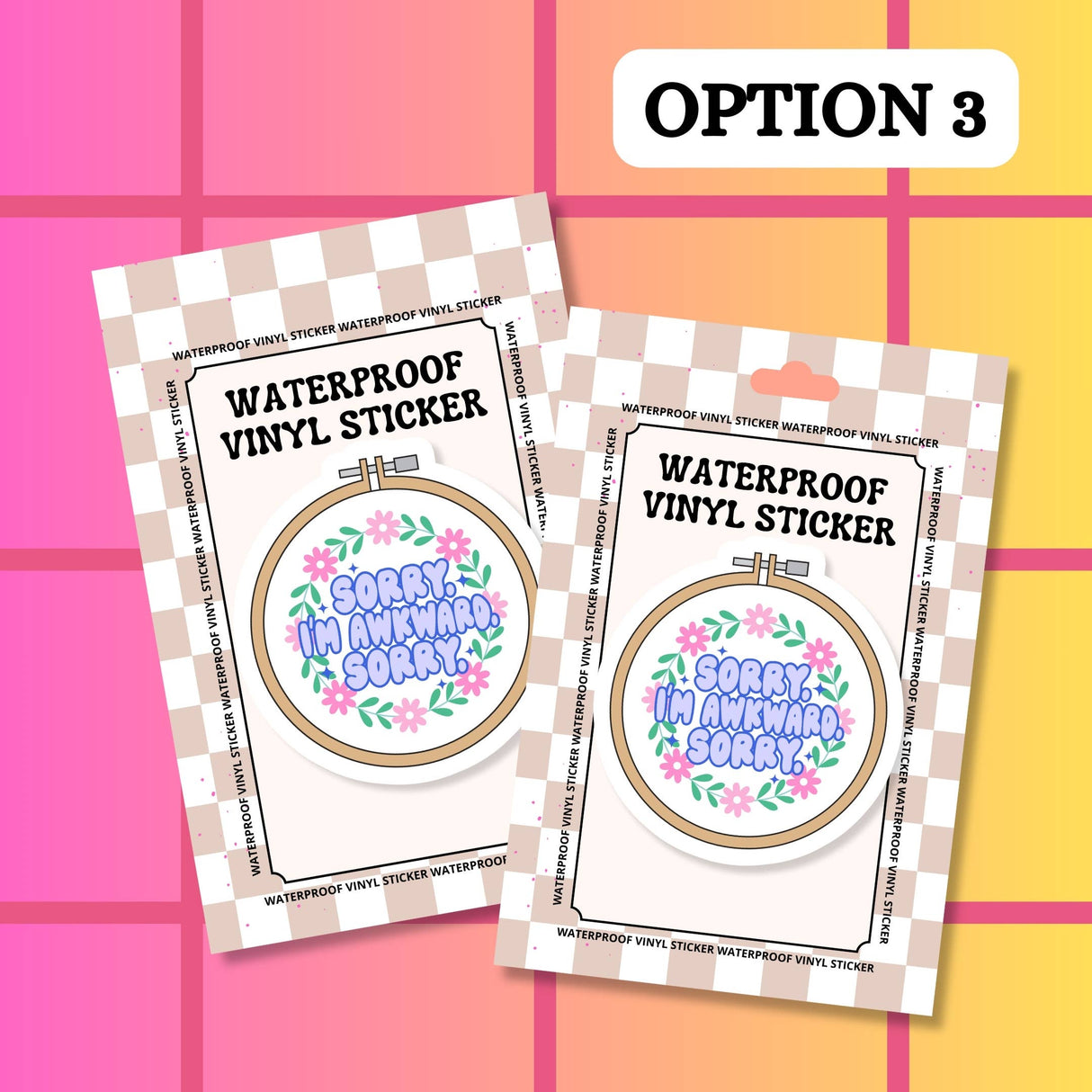 Awkward Mental Health Waterproof Vinyl Sticker