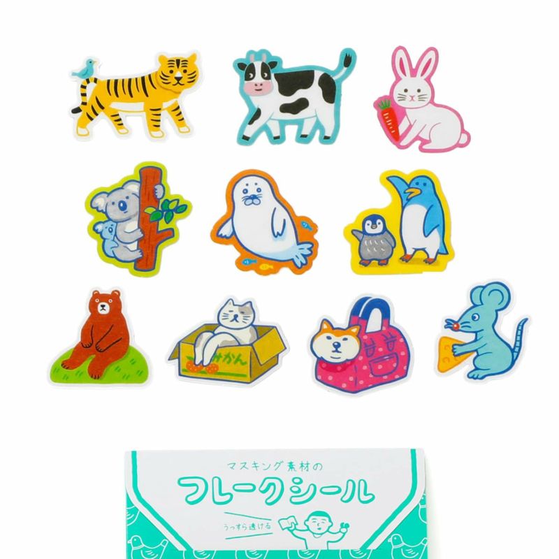 Laid Back Animals Flake Stickers