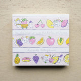 Carry Fruits Everybody Memo Block Pad Illustrated by Heisuke Kitazawa