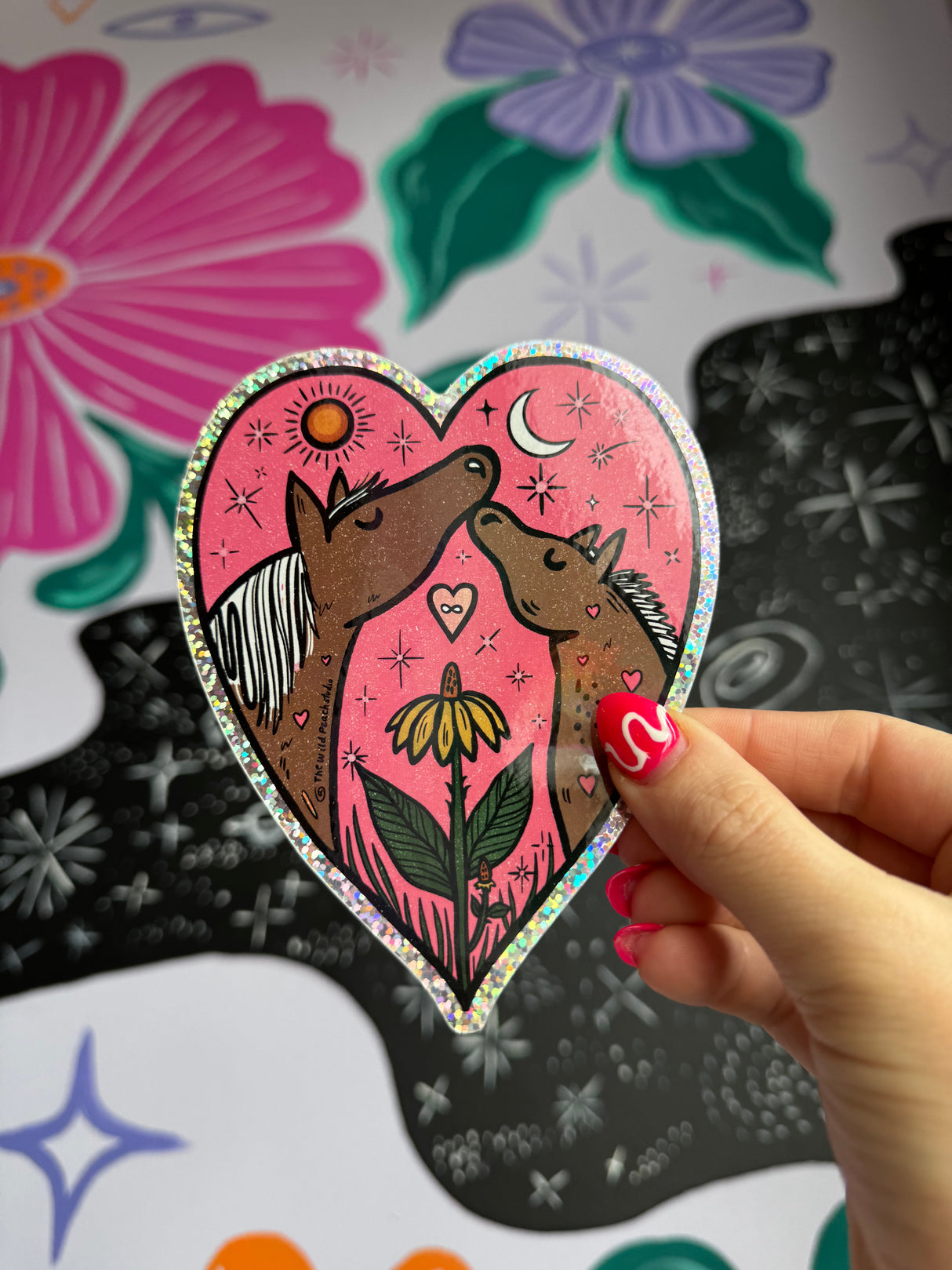 Love You For Eternity Horsie Glitter Vinyl Sticker
