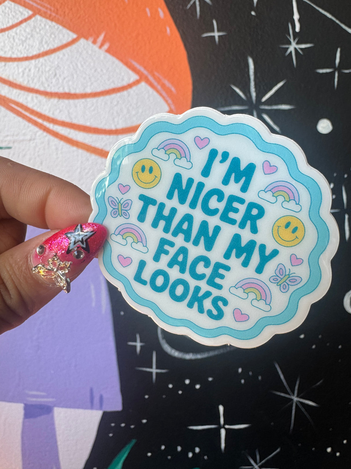 I'm Nicer Than My Face Looks Sticker
