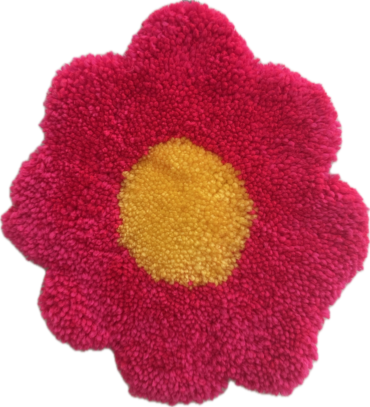 Flower Mug Rug Coaster | Tufted Wall Hanging | Handmade Fruit Accent Rug