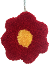 Flower Mug Rug Coaster | Tufted Wall Hanging | Handmade Fruit Accent Rug