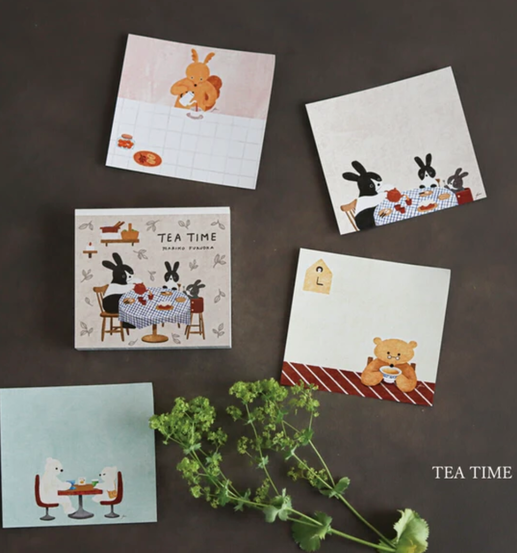 Tea Time Memo Pads by Mariko Fukuoka