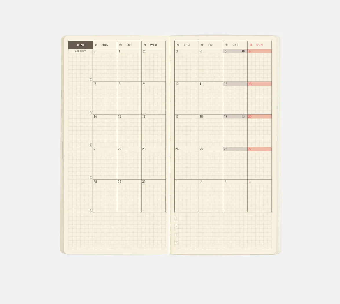 PREORDER: Hobonichi Techo 2027 Weeks MEGA Sneaker