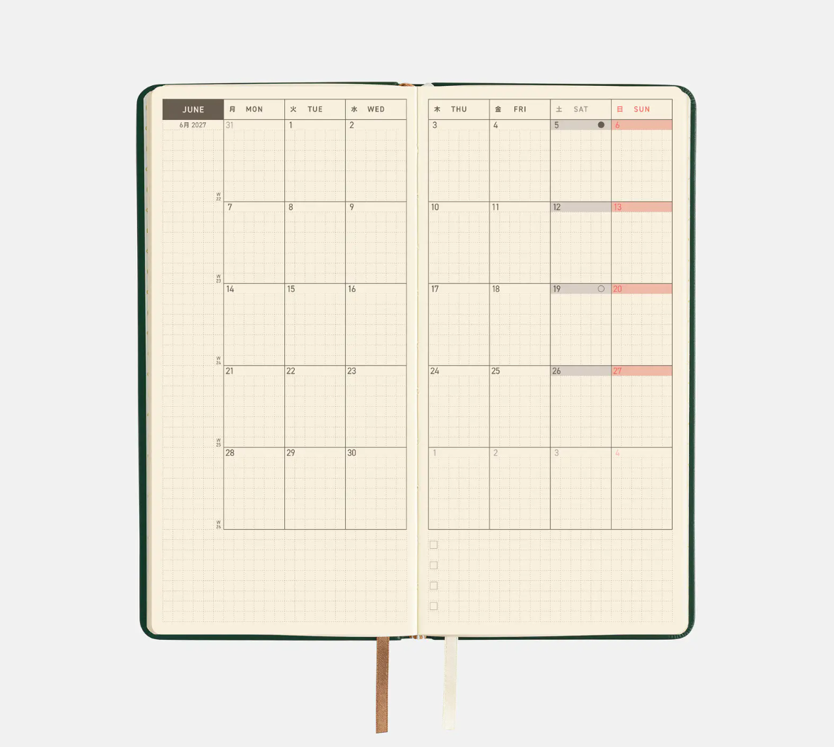PREORDER: Hobonichi Techo 2027 Weeks Leather