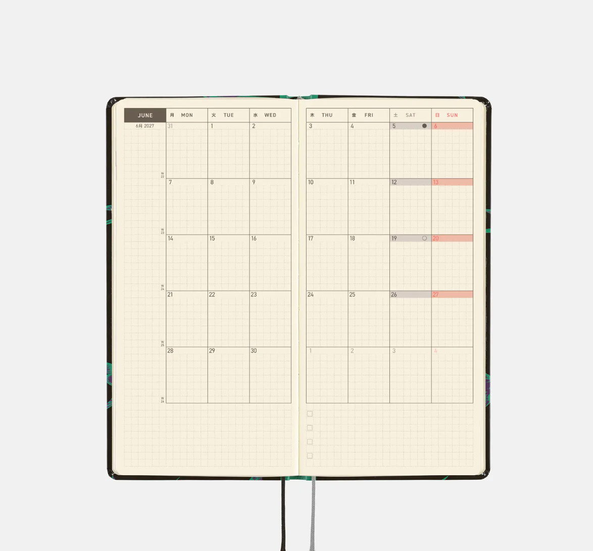 PREORDER: Hobonichi Techo 2027 Weeks Natal Design: Lucky Swallow