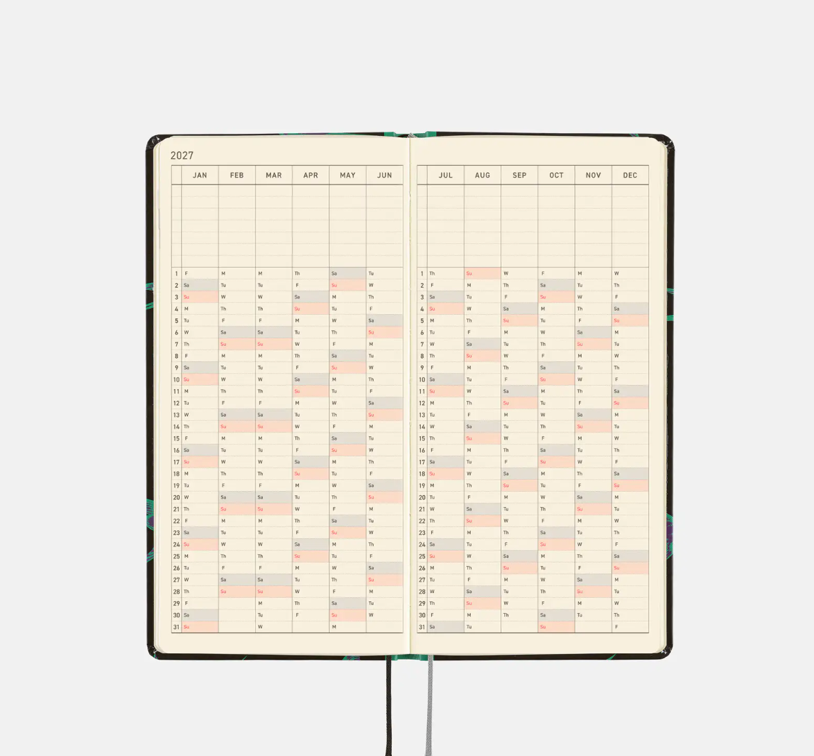 PREORDER: Hobonichi Techo 2027 Weeks Natal Design: Lucky Swallow