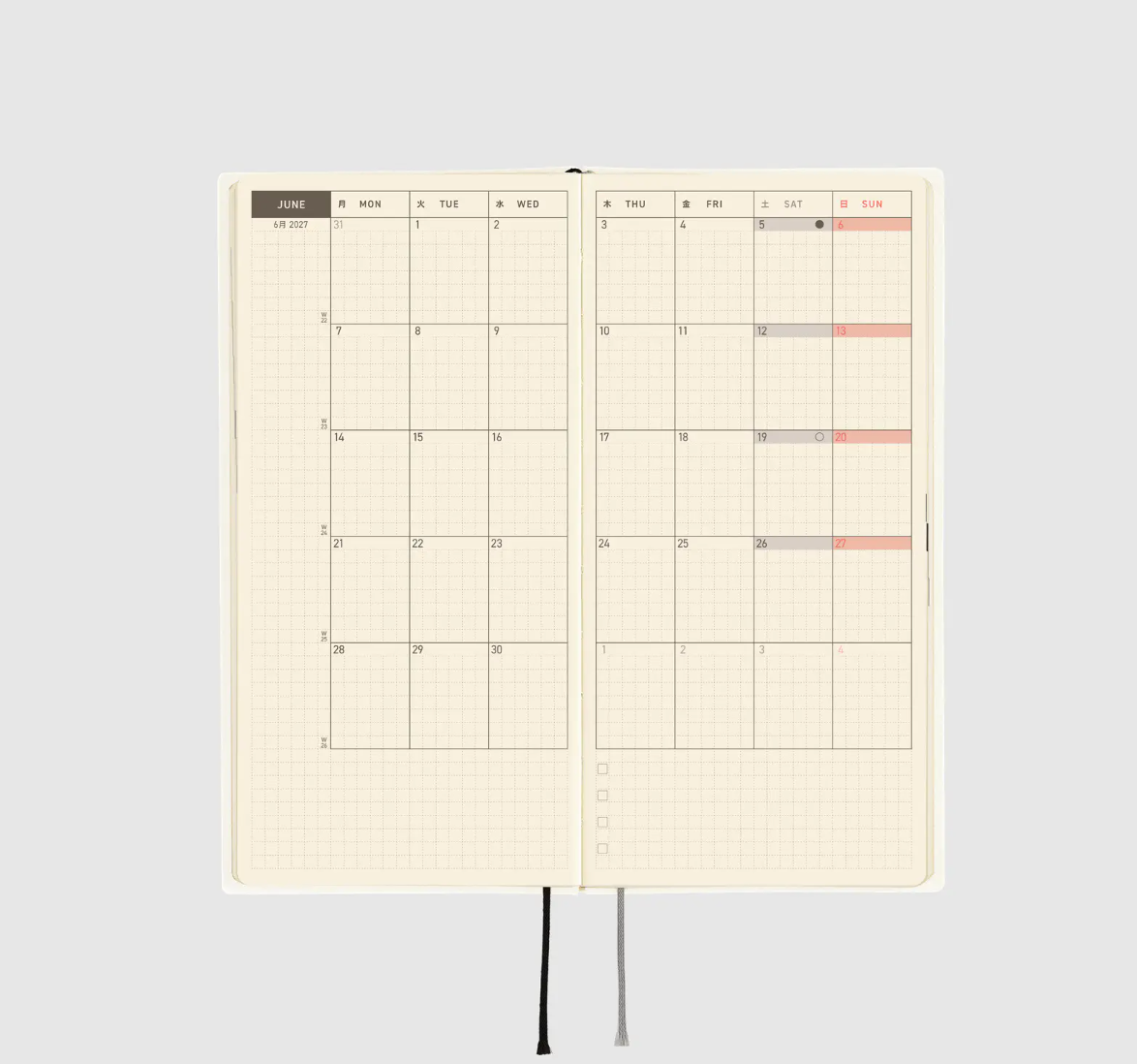 PREORDER: Hobonichi Techo 2027 Weeks White Line