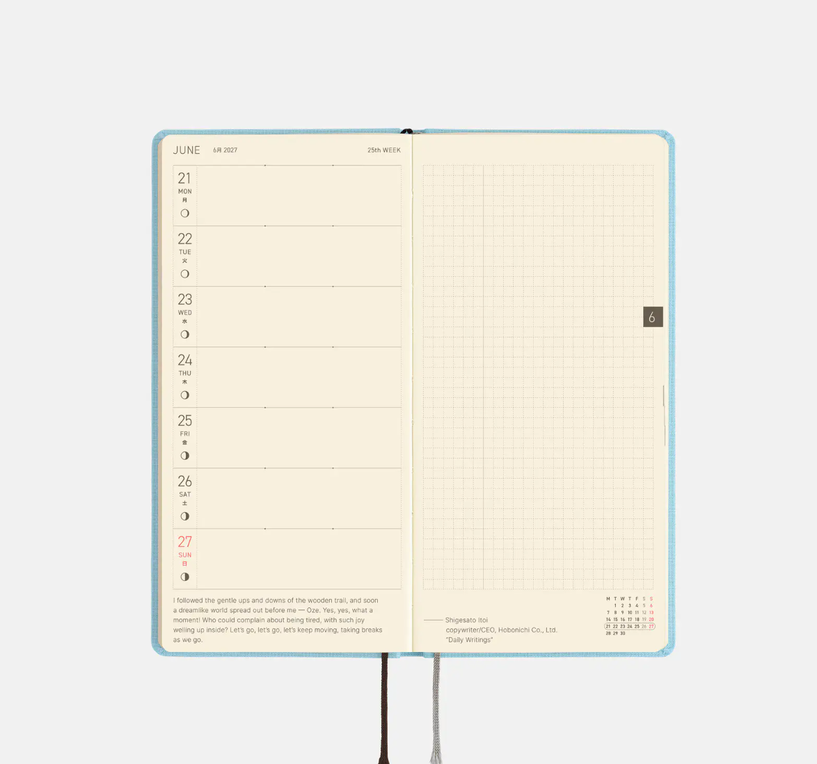 PREORDER: Hobonichi Techo 2027 Weeks Colors