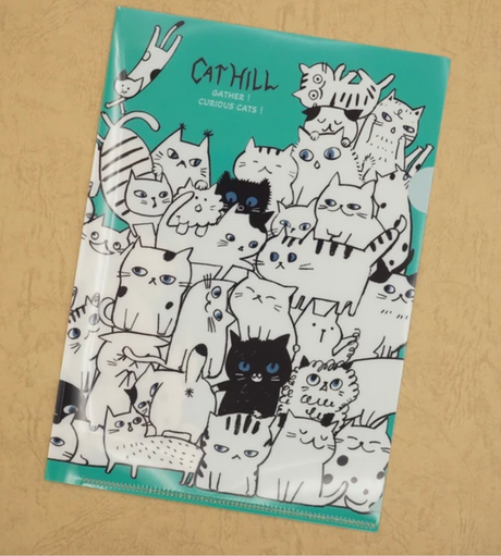 Cat Hill A5 Plastic Document Sleeve by Artist Shinzi Katoh