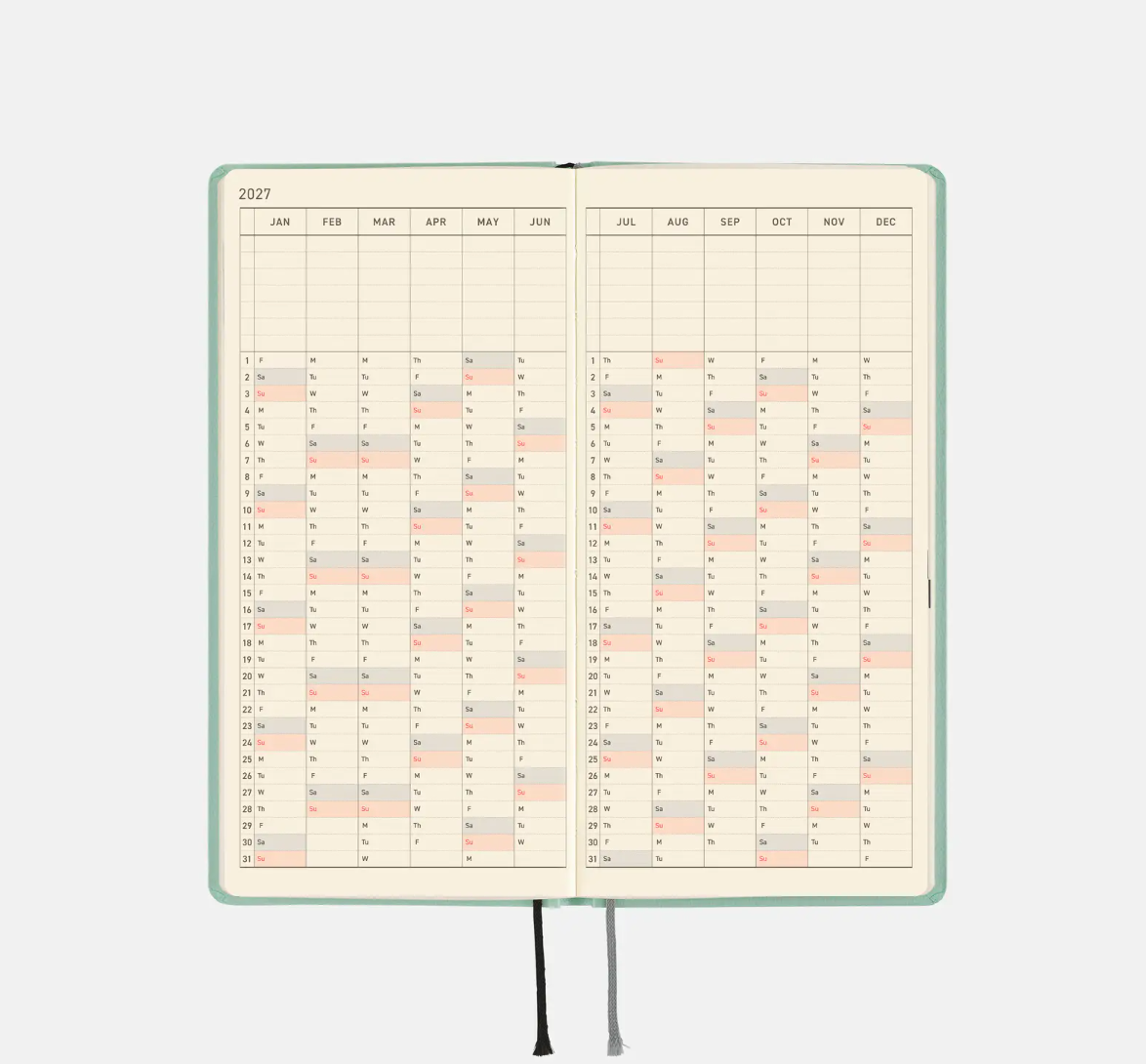 PREORDER: Hobonichi Techo 2027 Weeks Paper Series: Jade