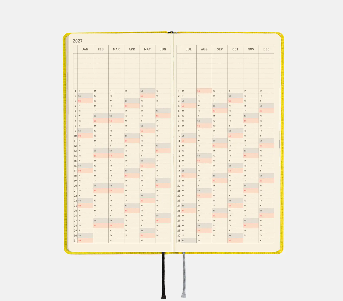 PREORDER: Hobonichi Techo 2027 Weeks Colors