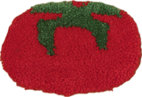 Tomato Mug Rug Coaster | Tufted Wall Hanging | Handmade Fruit Accent Rug