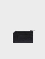Fausto Black Leather Zip-around Cardholder - All Over Eyes