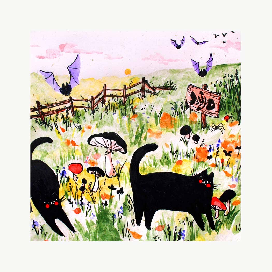 Print - "Two Black Cats"